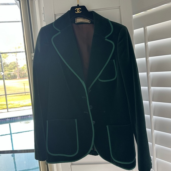 MANSFIELD ENGLAND Green Velvet Vintage Blazer - Picture 1 of 5
